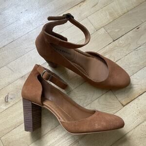 Lucky Brand Kalicia‎ Womens Adjustable Suede Pumps Brown Size US 9M / 40 EUC